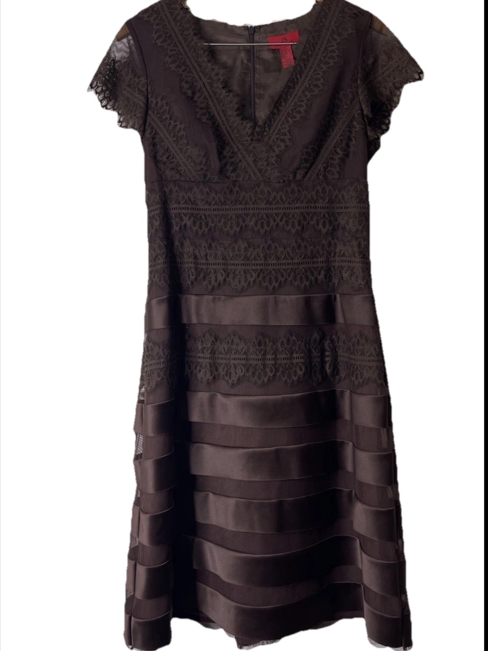 JS Collection Dress Size 10 Black With Lace Detail
